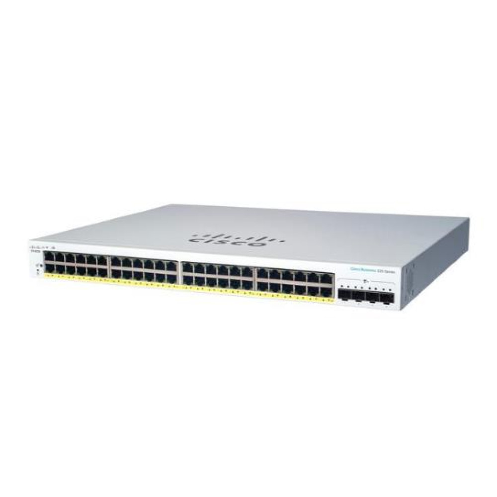 Комутатор Cisco CBS220 48хGE, PoE, 4x1G SFP, Smart