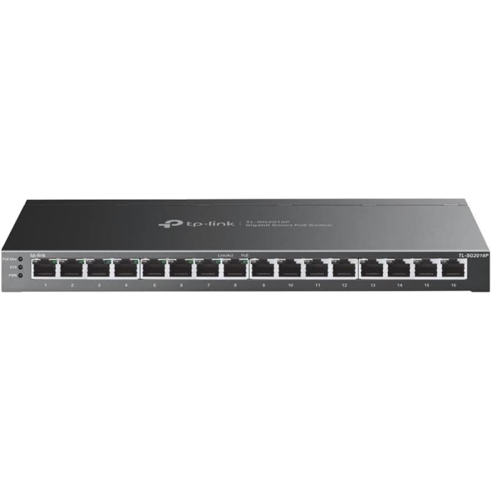 Комутатор TP-LINK TL-SG2016P 16xGE (8xPoE), 120Вт, WebSmart