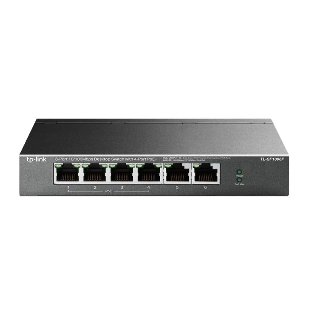 Комутатор TP-LINK TL-SF1006P 6x1FE/4xPoE+ 67W некерований 250м