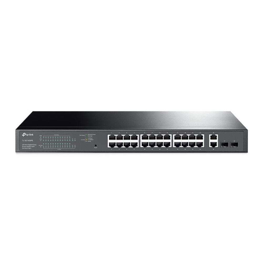 Комутатор TP-LINK TL-SG1428PE 24xGE/PoE+ 250W 2xGE 2xcomboGE/SFP EasySmart 19" 1U