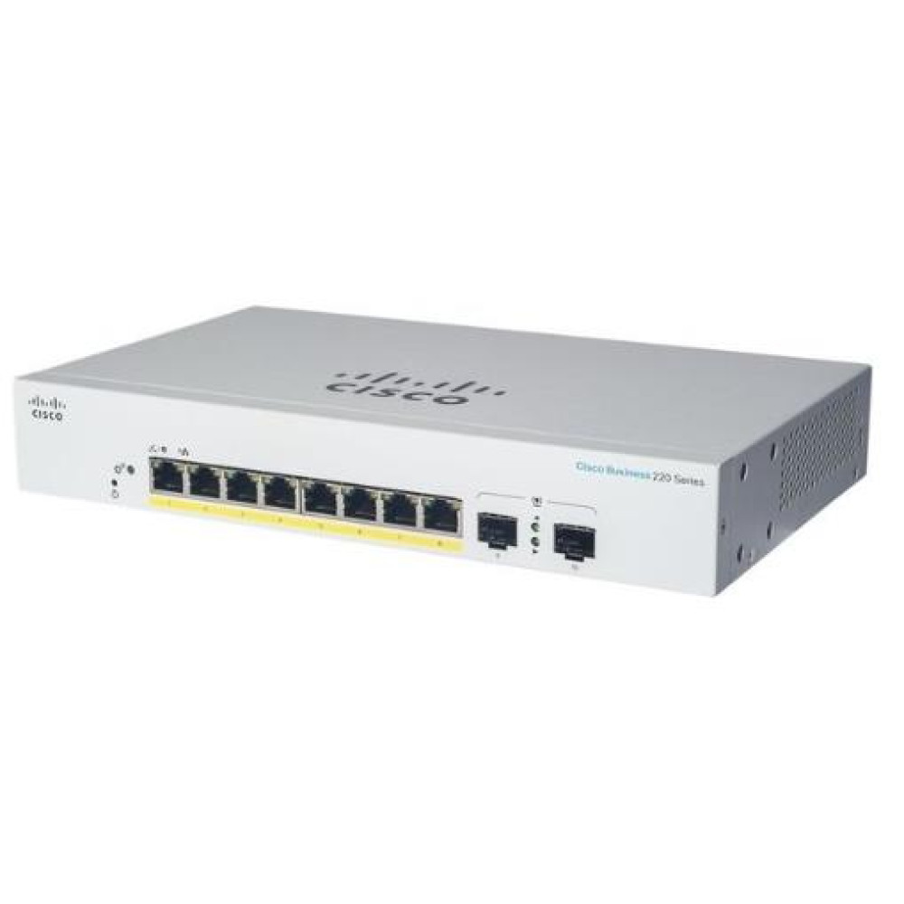 Комутатор Cisco CBS220 8хGE, Ext PS, 2x1G SFP, Smart