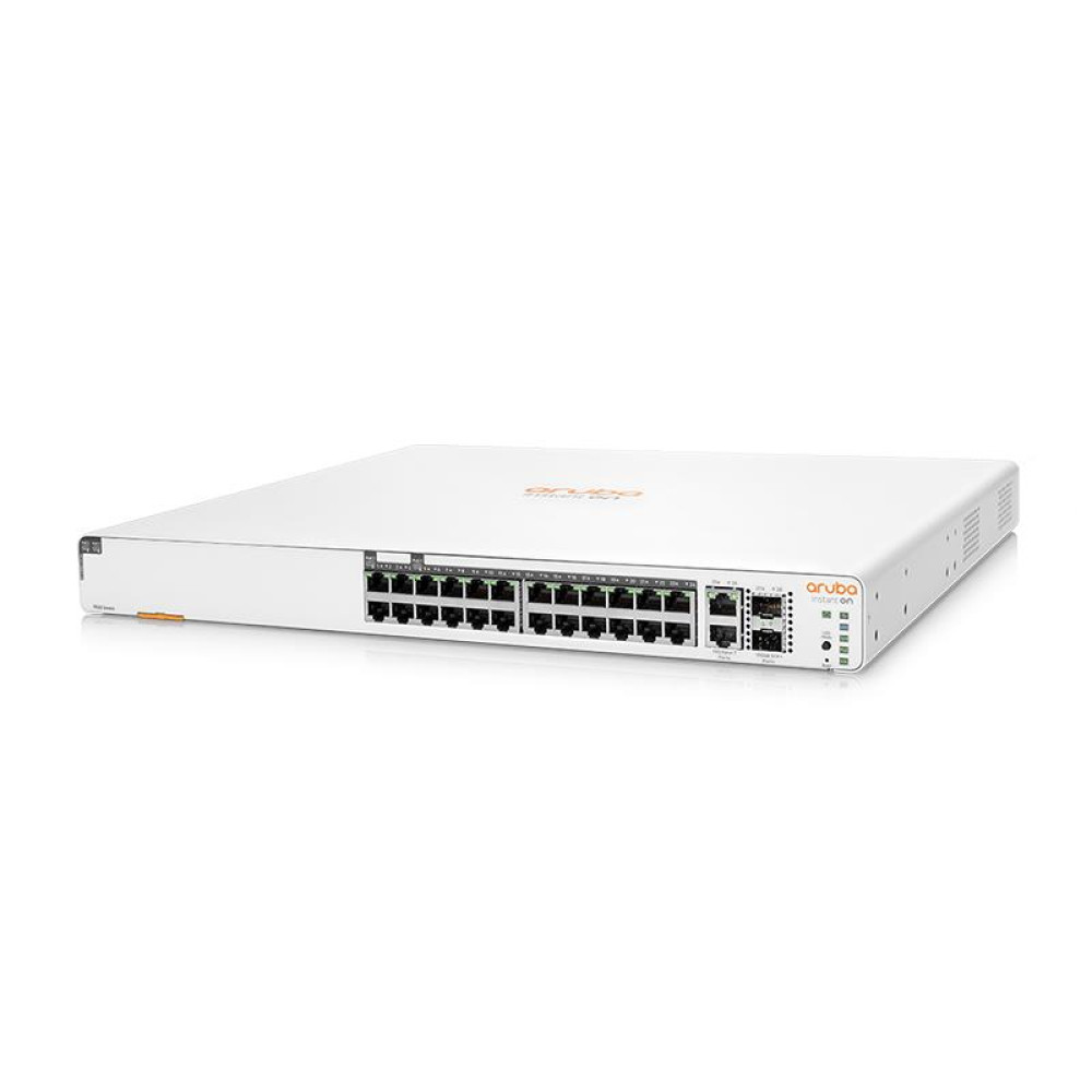 Комутатор HPE Aruba Instant On 1960 24xGE, 20p Class4 4p Class6 PoE 370W, 2хSFP+10GE, 2х10GBASE-T ports, LT Warranty