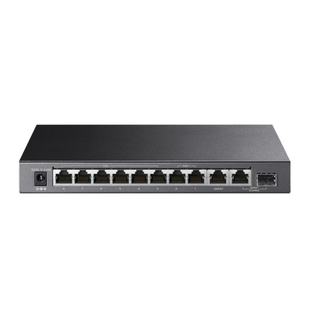Комутатор TP-LINK TL-SG1210PP 10xGE (PoE), 1xSFP, 123Вт, Некерований