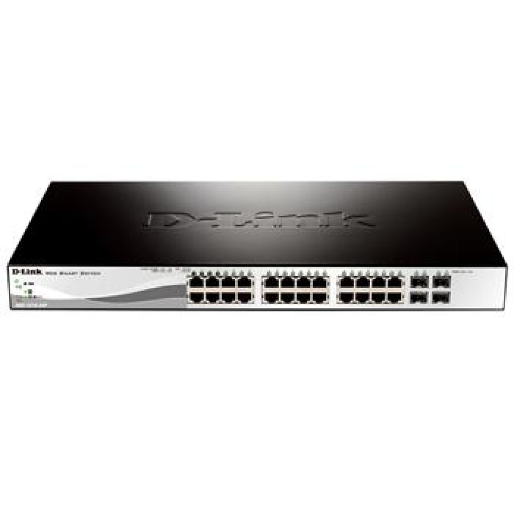 Комутатор D-Link DGS-1210-28P 24xGE PoE, 4xGE/SFP, 193Вт, WebSmart