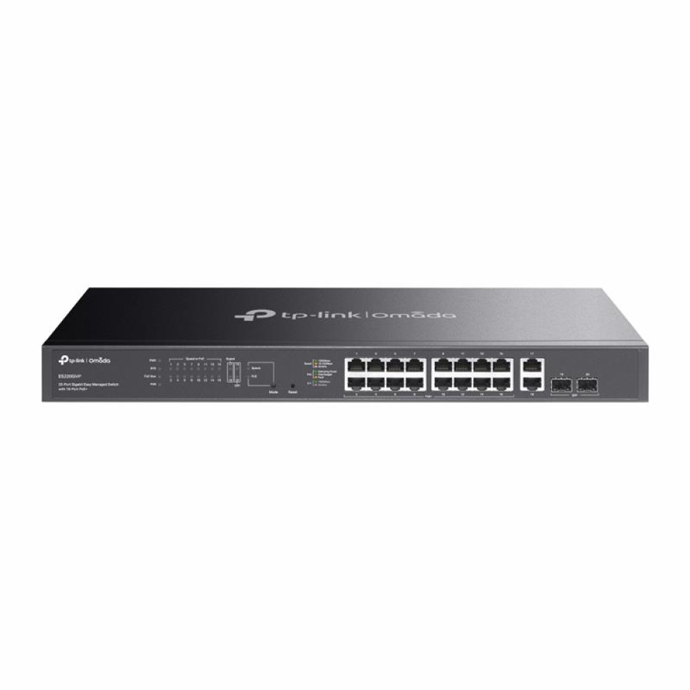 Комутатор TP-LINK Switch ES220GMP 20xGE (16xPoE), 250Вт, 2xSFP, WebSmart