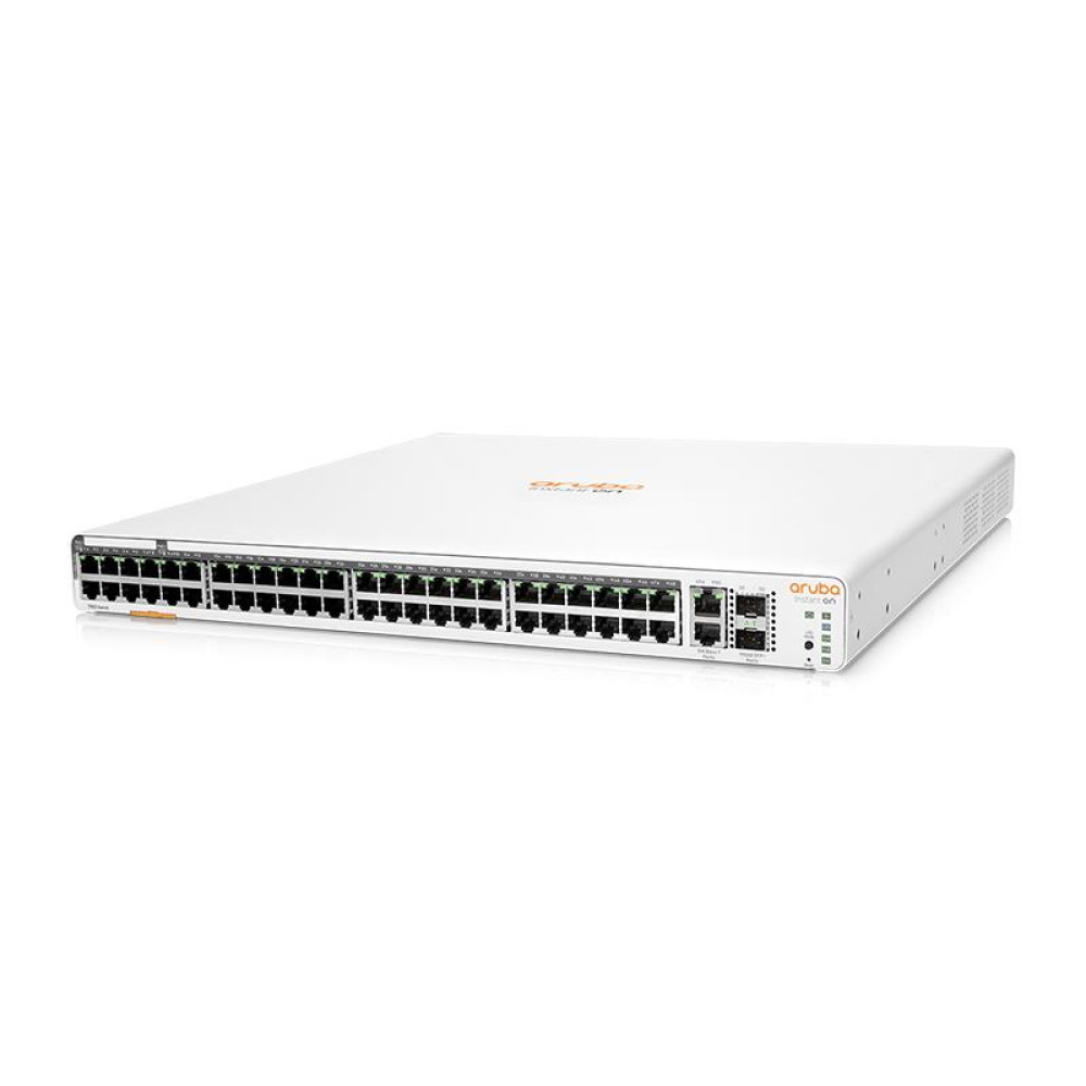 Комутатор HPE Aruba Instant On 1960 48xGE, 40p Class4 8p Class6 PoE 600W, 2хSFP+10GE, 2х10GBASE-T ports, LT Warranty