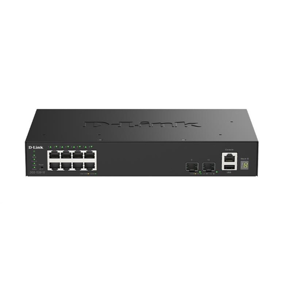 Комутатор D-Link DGS-1530-10 8xGE, 2xSFP+ Керований. L2+