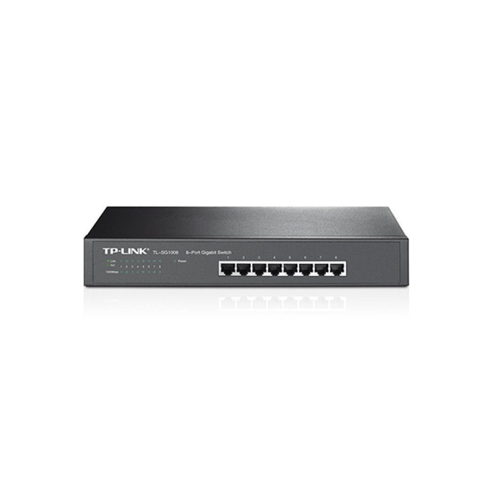 Комутатор TP-LINK TL-SG1008 8xGE некерований 13" 1U