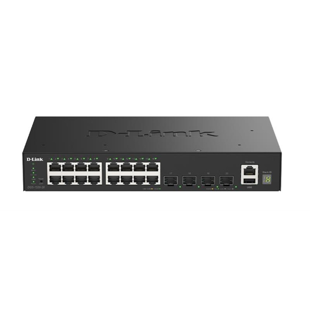 Комутатор D-Link DGS-1530-20 16xGE, 4xSFP+ Керований. L2+