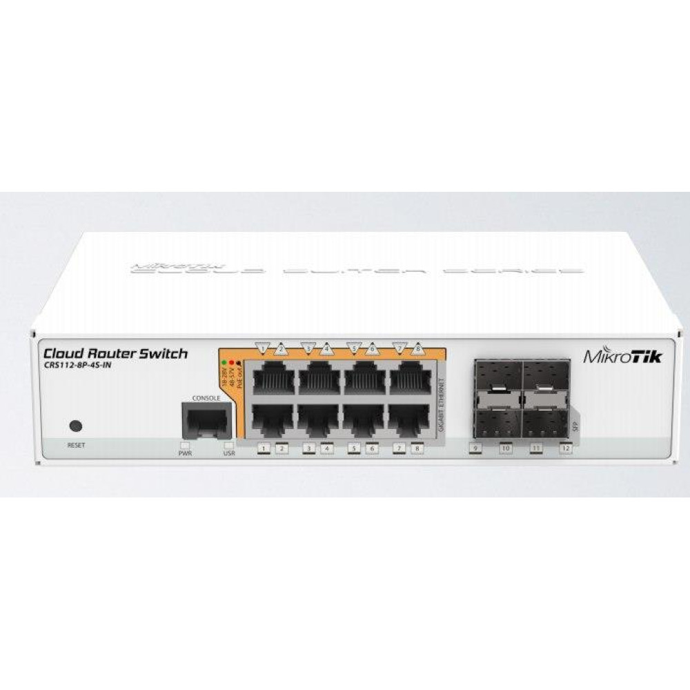 Комутатор MikroTik Cloud Router Switch 112-8P-4S-IN