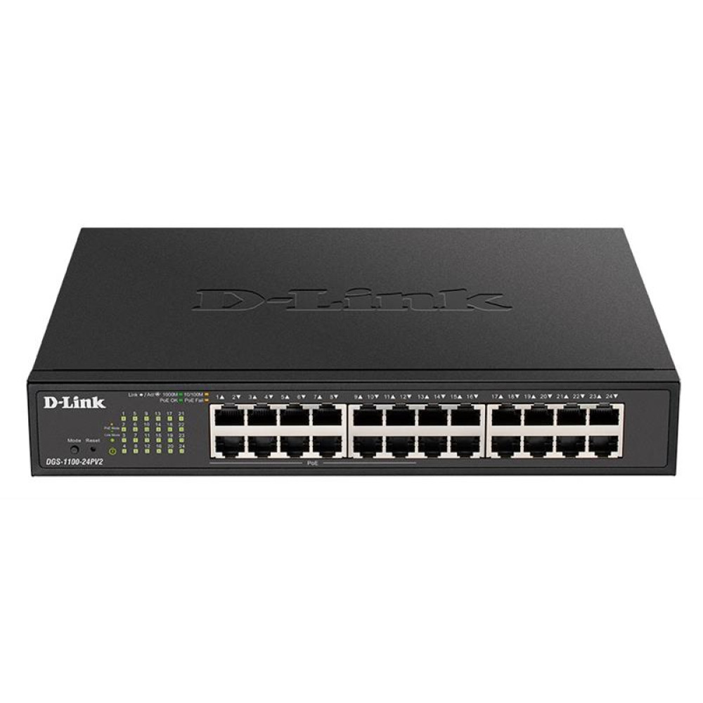 Комутатор D-Link DGS-1100-24PV2 24xGE (1-12 PoE) EasySmart