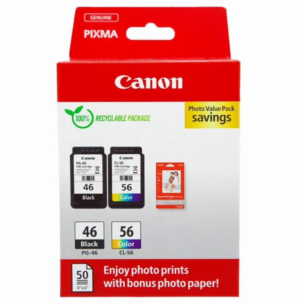 Комплект Canon No.46: Картридж Canon PG-46Bk/CL-56 кольор. Value Pack