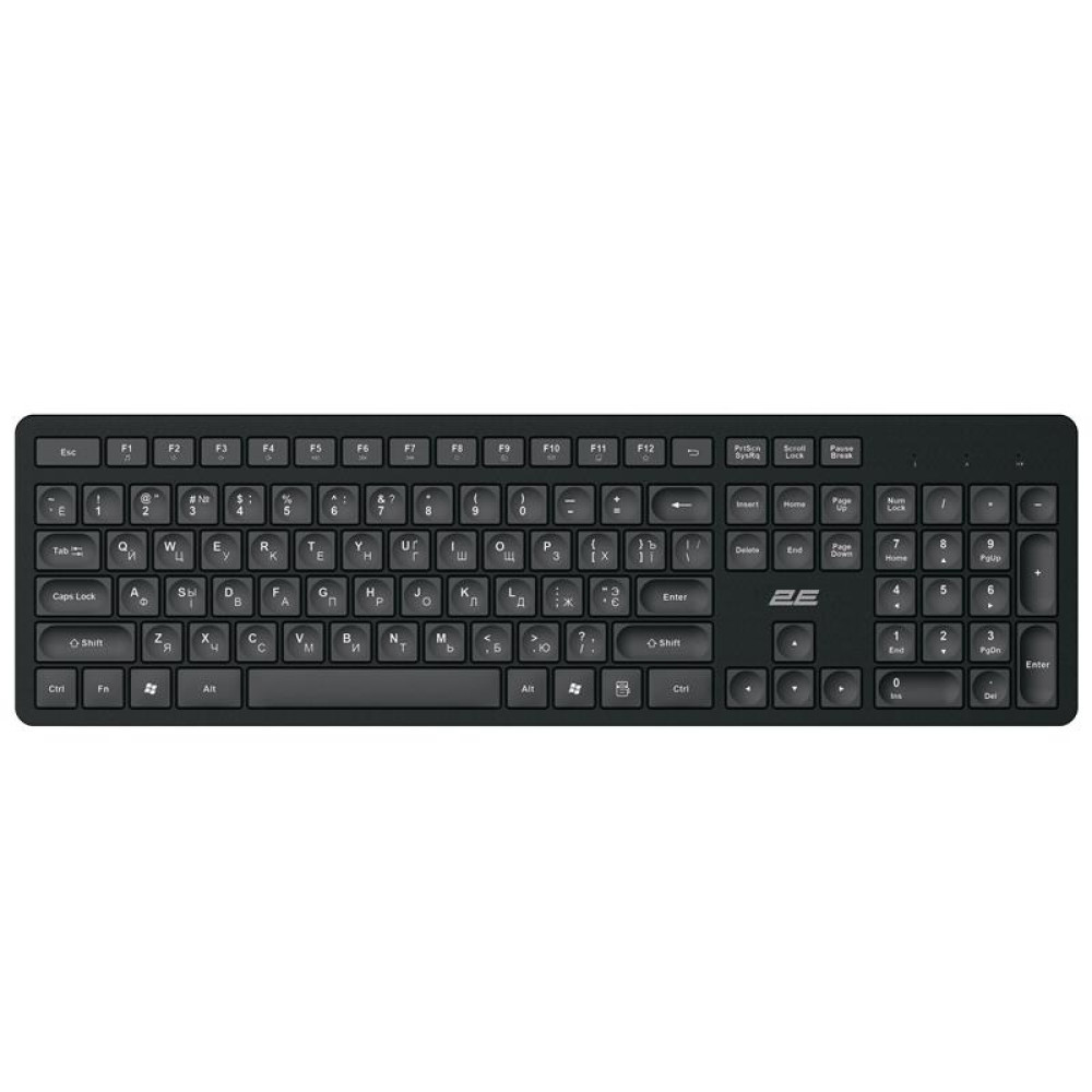 Клавіатура мембранна 2E KS260 106key, WL, EN/UK/RU, чорний