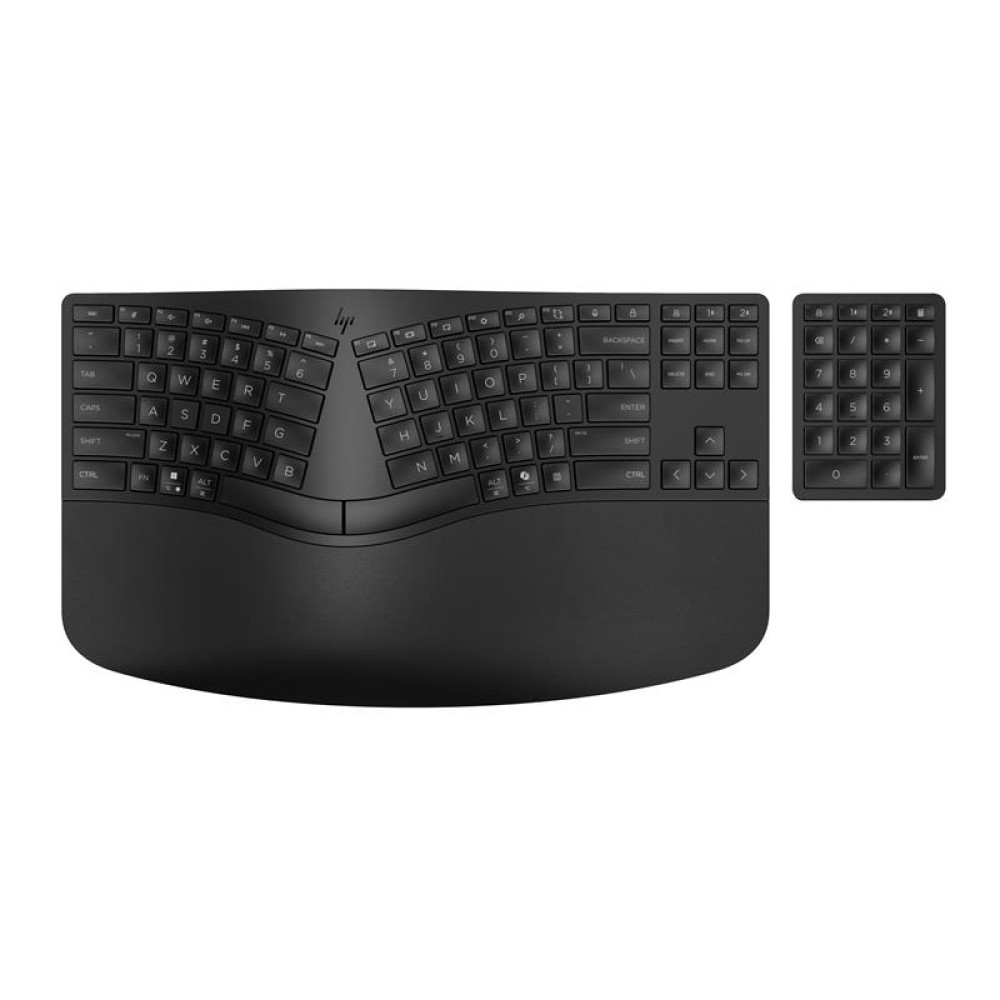 Клавіатура мембранна HP 960 BLK Ergonomic split-zone, 112key, BT, EN/UK, чорний