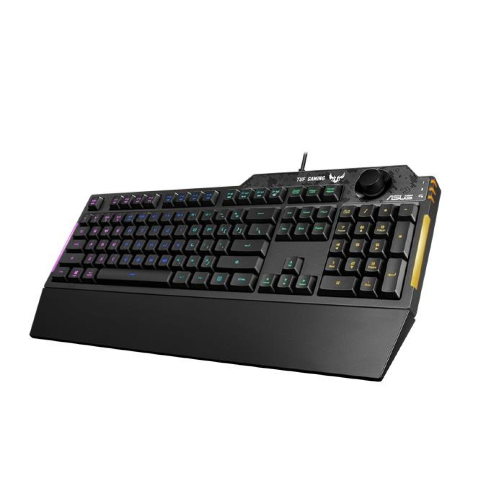 Клавіатура мембранна ASUS TUF Gaming K1, 104key, USB-A, EN/UK, RGB, чорний
