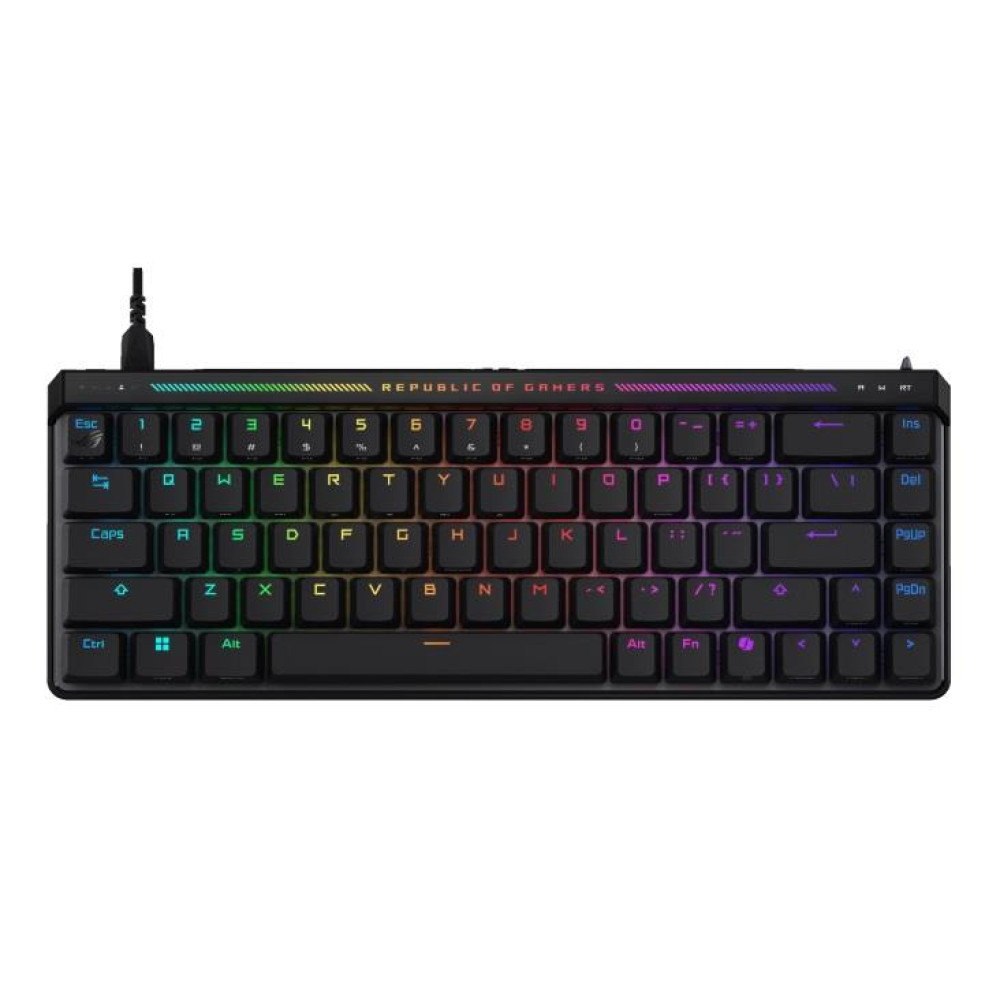 Клавіатура механічна ASUS ROG Falchion Ace HFX, 68key, HFX Magnetic Switches, USB-A, EN, RGB, чорний