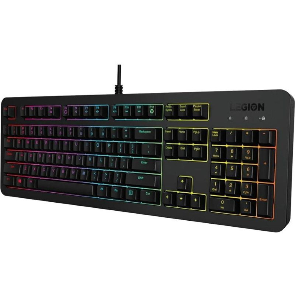 Клавіатура мембранна Lenovo Legion K300 104key, USB-A, EN/UKR, RGB, чорний