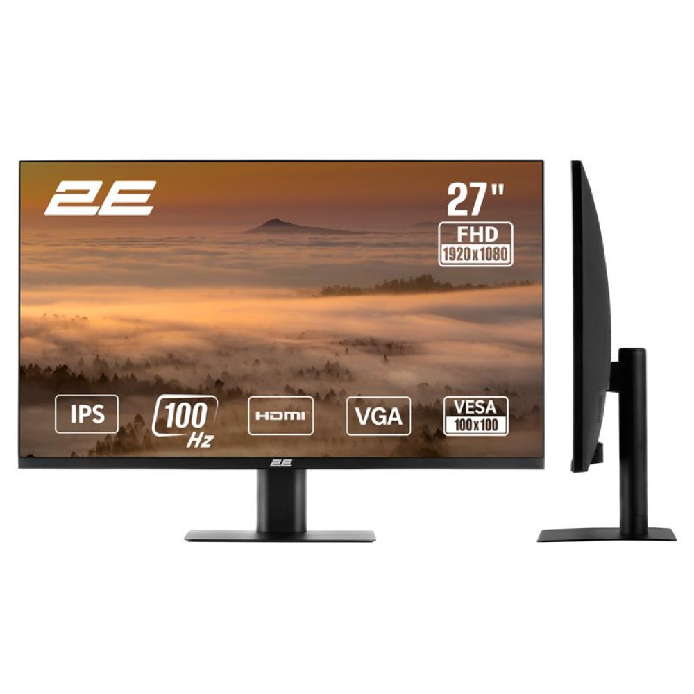 Монітор 2E 27" F2725B D-Sub, HDMI, IPS, 100Hz