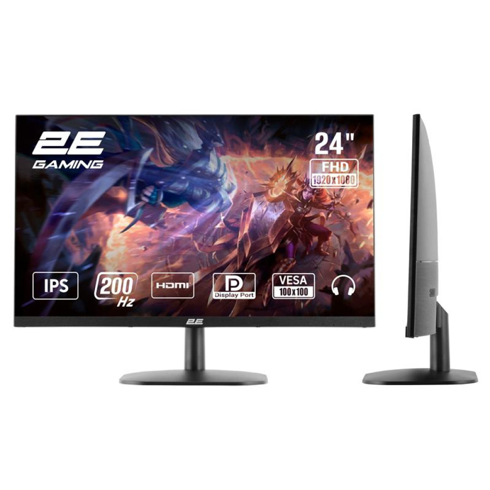 Монітор 2E GAMING 23.8" G2426B HDMI, DP, IPS, 200Hz, 1ms, FreeSync