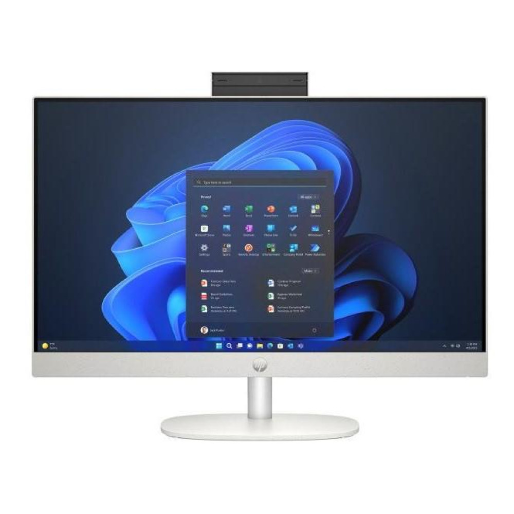 Комп'ютер персональний моноблок HP 245-G10 23.8" FHD IPS AG, AMD R5-7520U, 16GB, F512GB, UMA, WiFi, кл+м, 3р, Win11P, білий