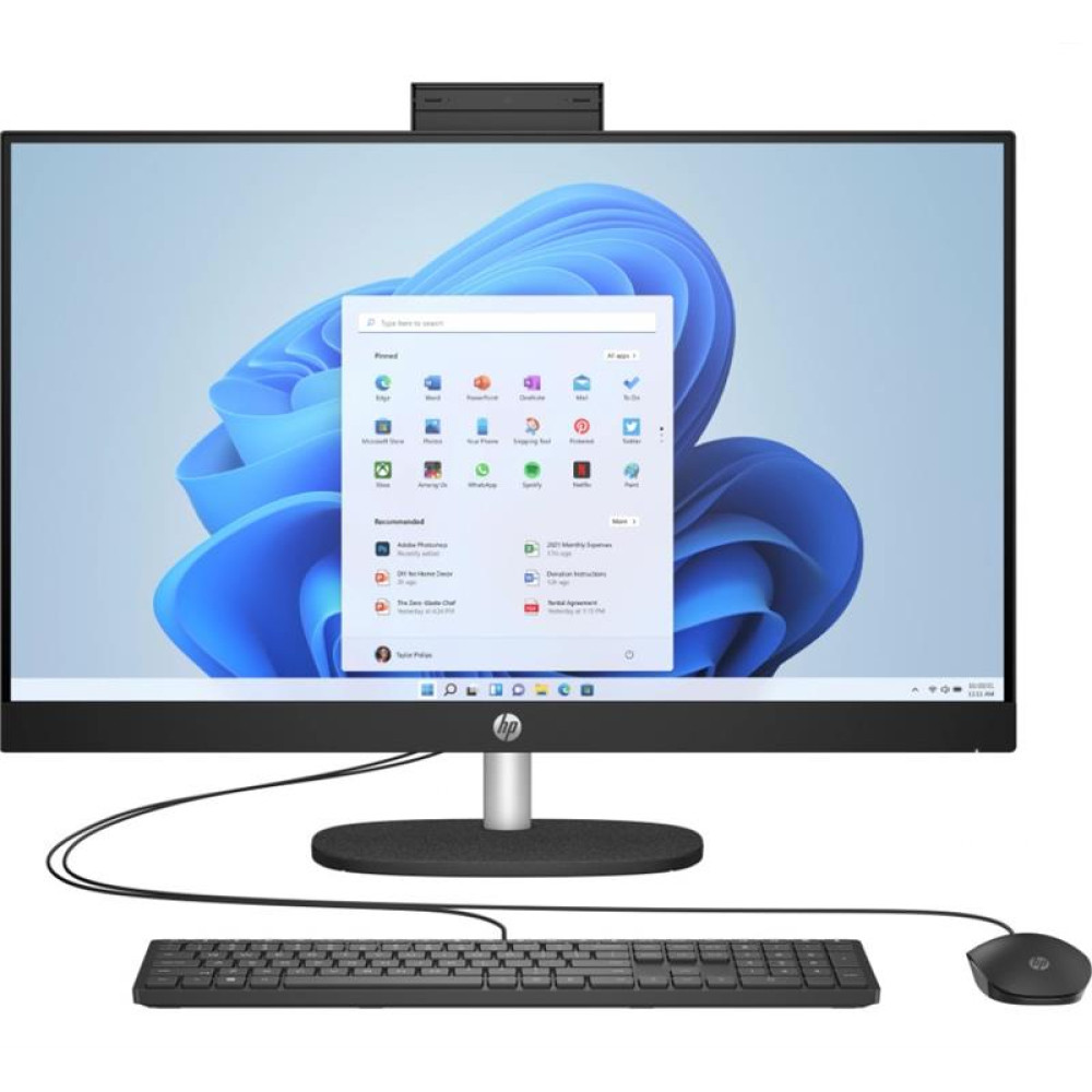Комп'ютер персональний моноблок HP All-in-One 27" FHD IPS AG, Intel i3-1315U, 8GB, F512GB, UMA, WiFi, кл+м, DOS, чорний