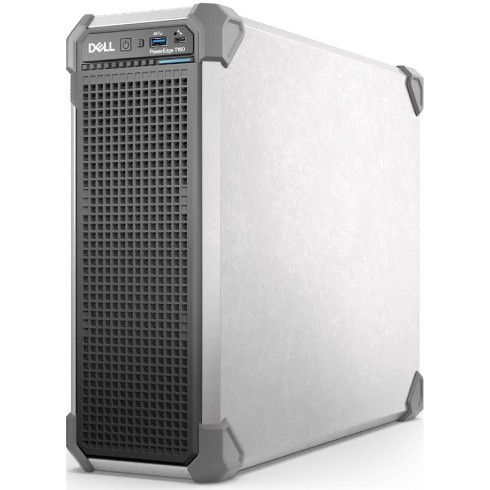 Сервер Dell PowerEdge T160, E-2434 3.4GHz/4-core/1P, 16GB-U, 480GB SSD SATA, PERC H355, 300W, tower, iDRAC9 Basic, 3Y Warranty