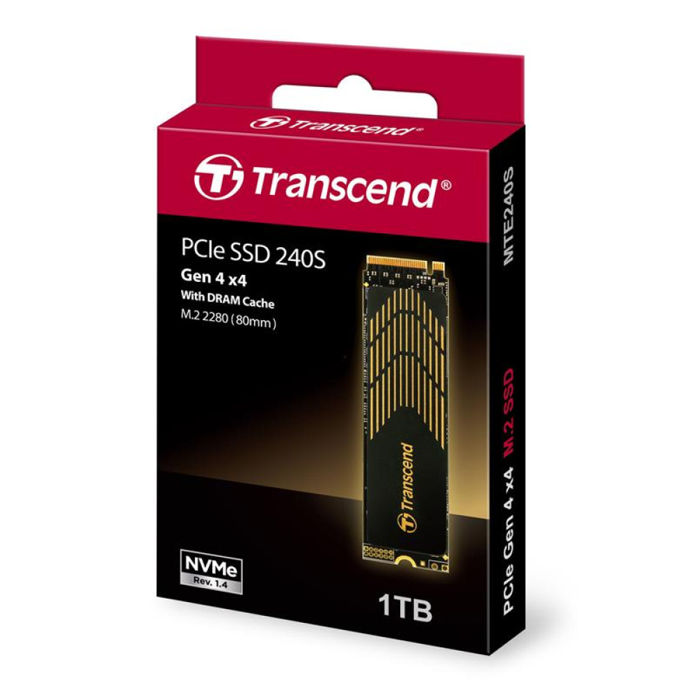 Накопичувач SSD Transcend M.2 1TB PCIe 4.0 MTE240S + розсіювач тепла