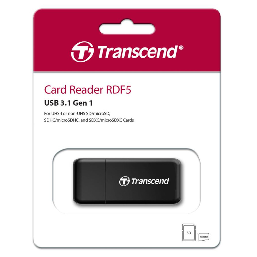 Кардрідер Transcend USB 3.1 Gen 1 microSD/SD Black