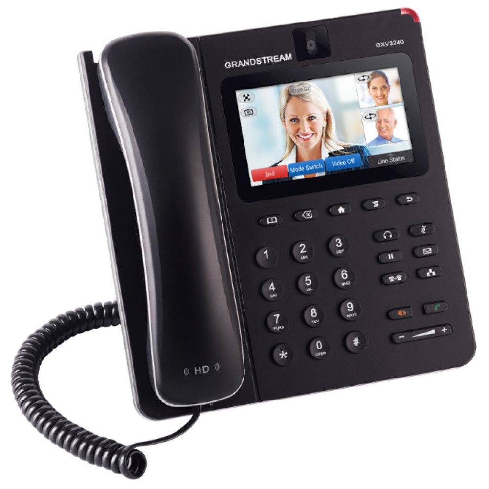 Grandstream GXV3240, IP Multimedia Video Phone, 4.3” LCD 480x272, 1.3M camera, Dual 10M/100M/1000M Ethernet, SD/MMC/SDHC, USB (with power supply)