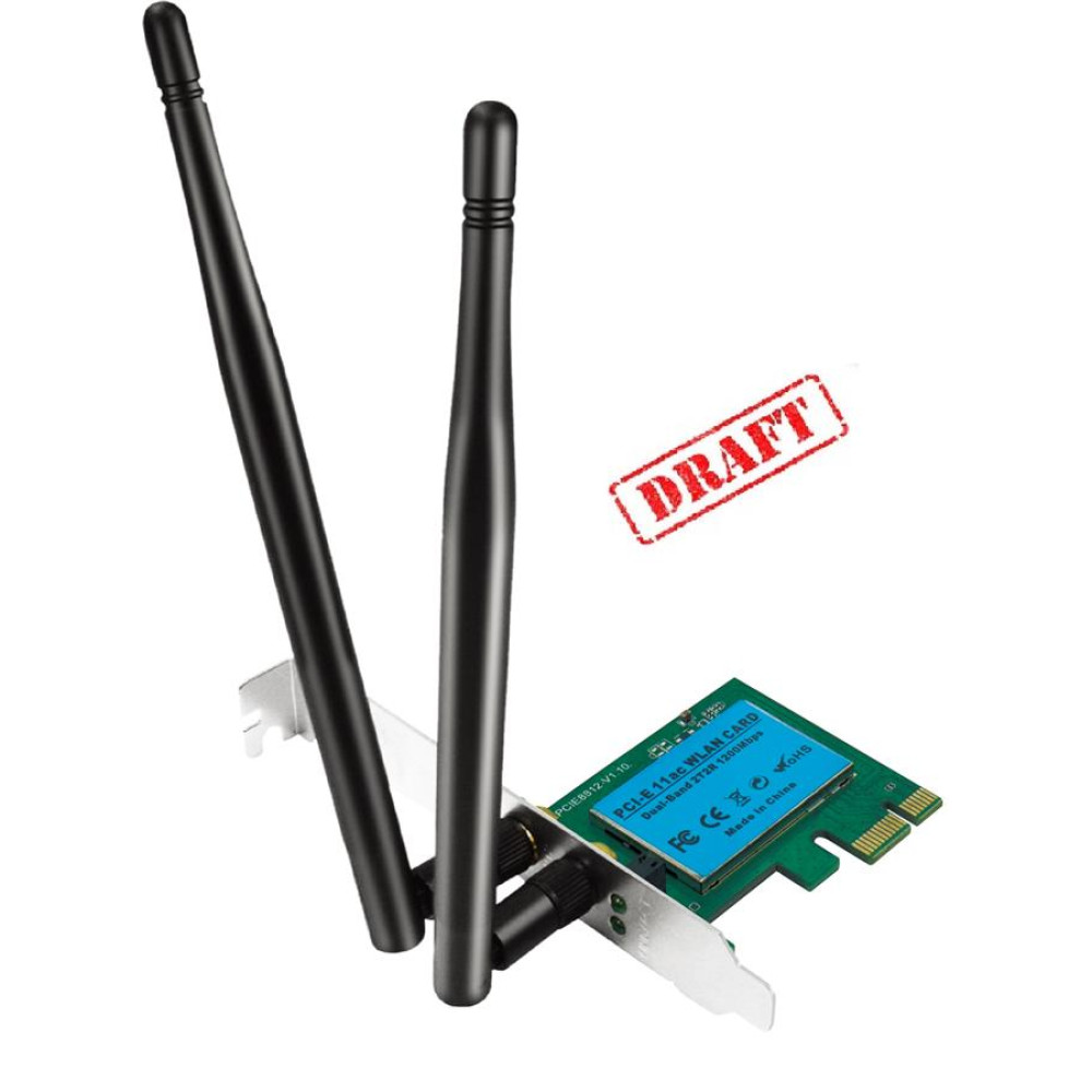Адаптер WiFi 2E PowerLink LD1200 AC1200, PCI-Express x1
